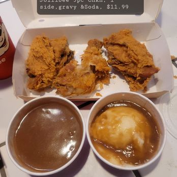 Jollibee - Jollibee 3pc Chicken, 1 side (mash potato w/ gravy), gravy dipping sauce, & a soda, $11.99 - Fast Food Near Me - Sacramento, California Jollibee - Jollibee 3pc Chicken, 1 side (mash potato w/ gravy), gravy dipping sauce, & a soda, $11.99 - Fast Food Near Me - Sacramento, California