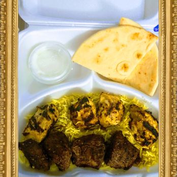 Manna Mediterranean - Chicken kebab/filet beef kebab plate with rice and pita bread - Greek Near Me - Henderson, Nevada Manna Mediterranean - Chicken kebab/filet beef kebab plate with rice and pita bread - Greek Near Me - Henderson, Nevada