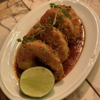 Hermon's - Fried coconut tiger prawns - sweet chili 'nduja sauce, cilantro, lime zest - New American Near Me - Los Angeles, California