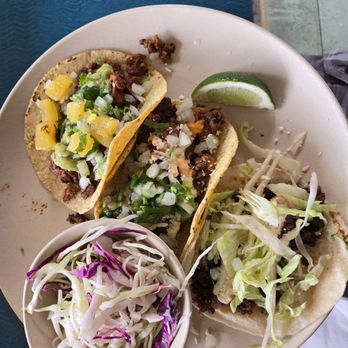 Bull Street Taco - Braised pork with pineapple, great Middle chorizo with potato was fair Lower Chums taco way to salty - Mexican Near Me - Savannah, Georgia Bull Street Taco - Braised pork with pineapple, great Middle chorizo with potato was fair Lower Chums taco way to salty - Mexican Near Me - Savannah, Georgia