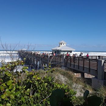 Juno Beach Pier - The view of the pier from the road. - Landmarks & Historical Buildings Near Me - Juno Beach, Florida