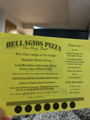 Menu photo 2 Bellagios Pizza Portland, OR Menu photo 2 Bellagios Pizza Portland, OR