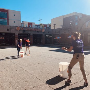 Mr. Knickerbocker - Clemson - Playing can jam in the parking lot - Women's Clothing Near Me - Clemson, South Carolina Mr. Knickerbocker - Clemson - Playing can jam in the parking lot - Women's Clothing Near Me - Clemson, South Carolina