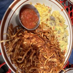 Mo's Egg House - Ribeye omelet with hashbrowns