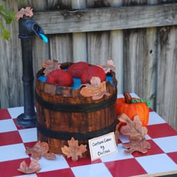Custom Cakes By Chelsea - 1st Place Winner and Best in Show - "Bobbing for Apples" Fall Cake I made for the Pinellas Country Fair. This cake is 98% edible.