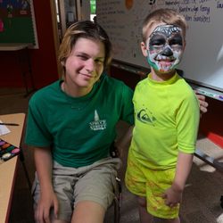Spruce Street School - Child with camp counselor
