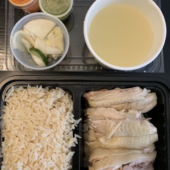 Cluck2Go - Hainan chicken with rice, dark meat. Chicken is good but neither of the two sauces are as good as the ones from Savoy. 4 stars. - Hainan Near Me - Rowland Heights, California Cluck2Go - Hainan chicken with rice, dark meat. Chicken is good but neither of the two sauces are as good as the ones from Savoy. 4 stars. - Hainan Near Me - Rowland Heights, California