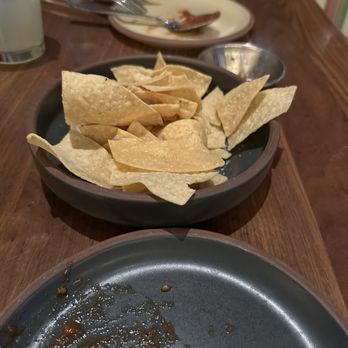 Blanco Cocina + Cantina - Chips and what was left of the salsa before I ate it! - Tacos Near Me - Phoenix, Arizona