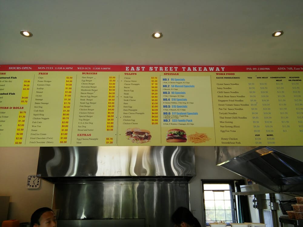 EAST STREET TAKEAWAYS Updated October 2024 76 East Street, Pukekohe