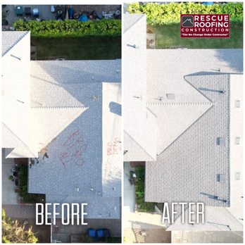 Rescue Roofing Construction - Before and after shingle roofing project. - Roofing Near Me Rescue Roofing Construction - Before and after shingle roofing project. - Roofing Near Me
