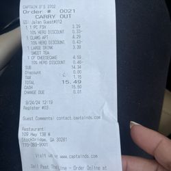 My receipt