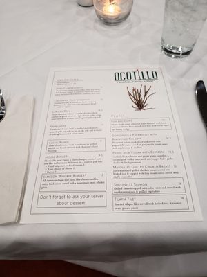 Menu photo 1 Ocotillo Restaurant and Bar Grand Junction, CO Menu photo 1 Ocotillo Restaurant and Bar Grand Junction, CO
