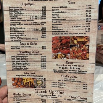 Hot N Crazy Crab - Menu - Seafood Near Me - Brandon, Florida