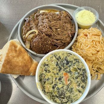 Aviva by Kameel - Lamb, cream spinach, and rice - Mediterranean Near Me - Atlanta, Georgia