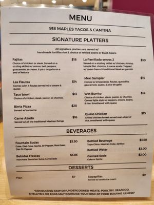 Menu photo 8 918 Maples Tacos & Cantina Tulsa, OK