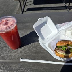 Antojitos La Cachanilla - Mexican Hamburger and Strawberry Aguas Frescas