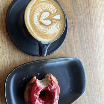 Flywheel Coffee Roasters - Cappuccino and Donut - Coffee & Tea Near Me - San Francisco, California Flywheel Coffee Roasters - Cappuccino and Donut - Coffee & Tea Near Me - San Francisco, California
