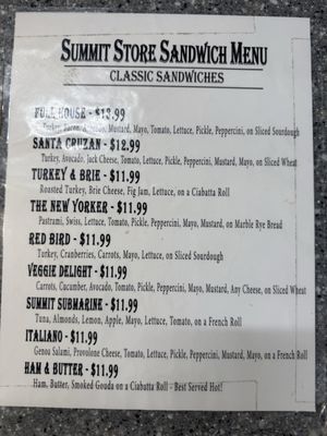 Menu photo 1 Summit Store Los Gatos, CA