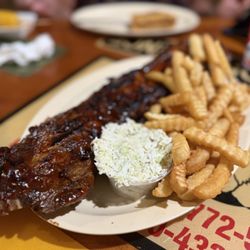 Shorty's BBQ - Baby Back ribs with fries and Cole slaw