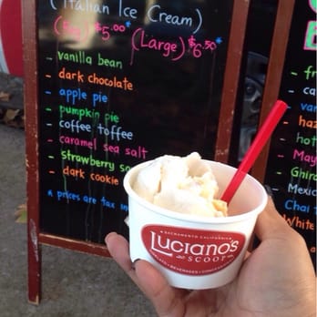 Luciano's Scoop - One scoop of apple and pumpkin pie gelato. - Gelato Near Me - Sacramento, California