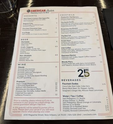 Menu photo 5 The American Sector New Orleans, LA Menu photo 5 The American Sector New Orleans, LA
