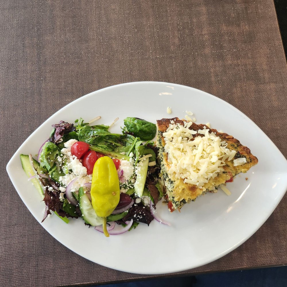 Anonymous Cafe - Kiche with Greek salad - Coffee & Tea Near Me - Houston, Texas