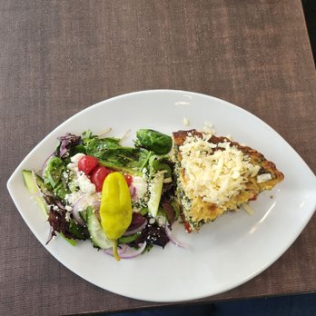Anonymous Cafe - Kiche with Greek salad - Coffee & Tea Near Me - Houston, Texas