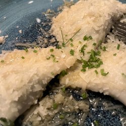 Blaue Quelle - Spinach raviolis for the appetizer course.