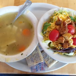 Chicken noodle soup & side salad Chicken noodle soup & side salad