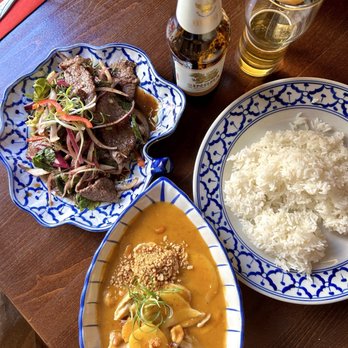 Maenaam - Massaman Kai and Nam tok - Thai Near Me - Amsterdam, New Hampshire