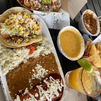 Asada Tacos + Beer - Shrimp taco, steak quesadilla, chicken taquitos, mango margarita - Mexican Near Me - Laguna Beach, California