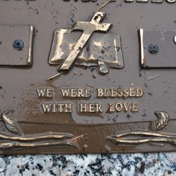 Meadowridge Memorial Park - Mom's plaque after being buried in sand/mud for months!