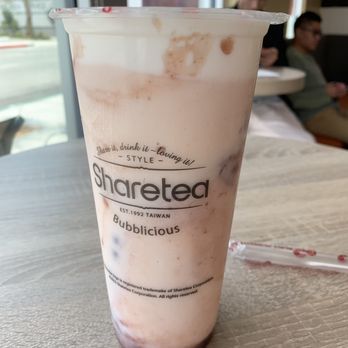 Sharetea - Taro with fresh milk adding red beans - Bubble Tea Near Me - Arcadia, California