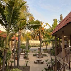 View of plaza from the front door of Simply Luminous day spa