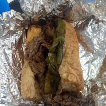 The Lucky Dog - Italian beef unwrapped with sweet peppers - Burgers Near Me - Melrose Park, Illinois