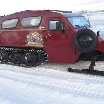 Yellowstone Alpen Guides Co - The good old fashioned 1950s style bombardier snowcoach I rode on my first trip into the park. This was my favorite! It's named Chip - Tours Near Me - West Yellowstone, Montana Yellowstone Alpen Guides Co - The good old fashioned 1950s style bombardier snowcoach I rode on my first trip into the park. This was my favorite! It's named Chip - Tours Near Me - West Yellowstone, Montana