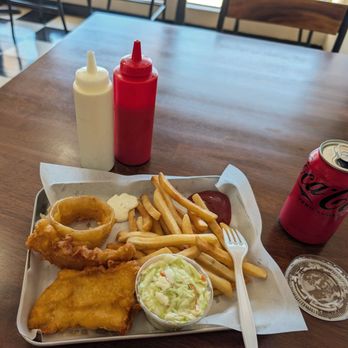 Big Fish - Yum! This was one piece of fish with fries! The onion rings were a bonus! - Fish & Chips Near Me - Sacramento, California Big Fish - Yum! This was one piece of fish with fries! The onion rings were a bonus! - Fish & Chips Near Me - Sacramento, California