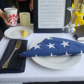 Chick-fil-A - Special table honoring veterans. - Fast Food Near Me - Orlando, Florida