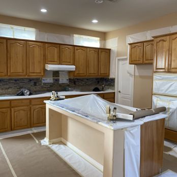 JRC Pro Painting - Preparing for refinishing the cabinets. - Painters Near Me JRC Pro Painting - Preparing for refinishing the cabinets. - Painters Near Me