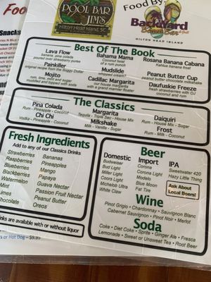 Menu photo 1 Pool Bar Jim's Hilton Head Island, SC