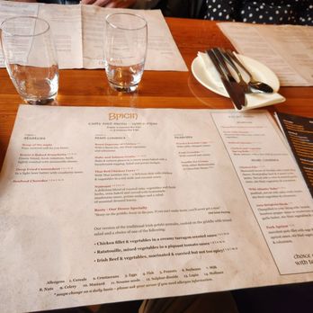 Bricín Restaurant and Boxty House - Menu. - Irish Near Me - KILLARNEY, Kentucky