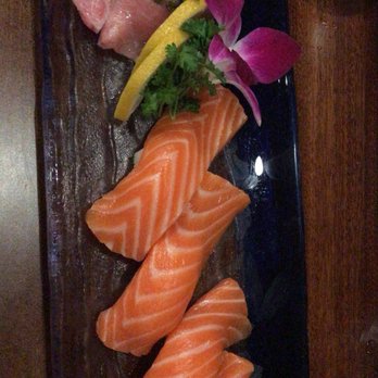 Hana Sushi #6 - Salmon and toro nigiri sushi (with fresh wasabi in the background) - Sushi Bars Near Me - Temecula, California Hana Sushi #6 - Salmon and toro nigiri sushi (with fresh wasabi in the background) - Sushi Bars Near Me - Temecula, California
