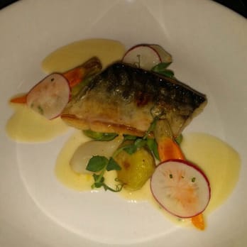 The Popsy Room - "Living Room" - pan seared mackerel, sautéed seasonal vegetables, yuzu butter sauce, - Art Galleries Near Me - Hong Kong, HK