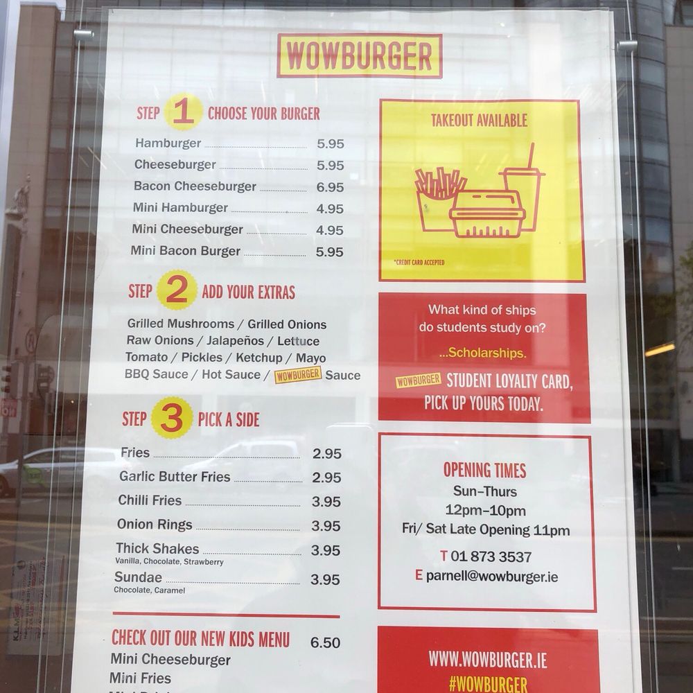 Wowburger - Menu - Burgers Near Me - Dublin, D