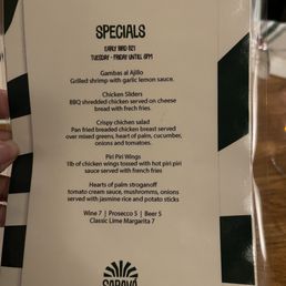 Happy Hour Special Menu Happy Hour Special Menu