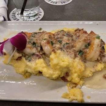 Brigantine - Portside Pier - Tiger shrimp and grits - Seafood Near Me - San Diego, California Brigantine - Portside Pier - Tiger shrimp and grits - Seafood Near Me - San Diego, California