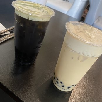 Bahn Thai Tea - Blueberry Punch with Boba and Peppermint milk tea with Boba. - Coffee & Tea Near Me - Norman, Oklahoma