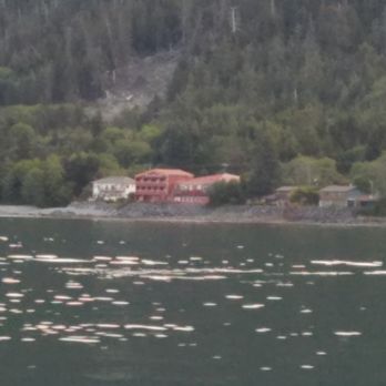 Cascade Creek Lodge - Cascade Creek Inn from the boat. - Boat Charters Near Me - Sitka, Alaska