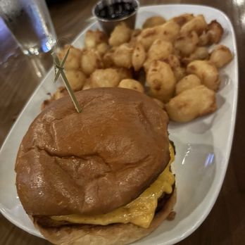 Steele & Hops - Steele & Hops Burger* with Beer Battered Cheese Curds - American Near Me - St Anthony, Minnesota