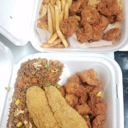 JZ's Fish & Wing - Catfish & Shrimp combos w/fried rice & fries